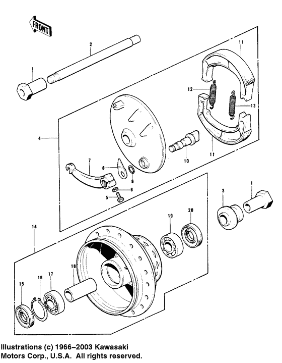 Front hub/brake