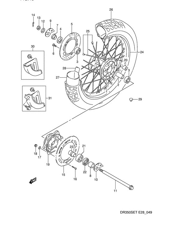 Rear wheel complete assy