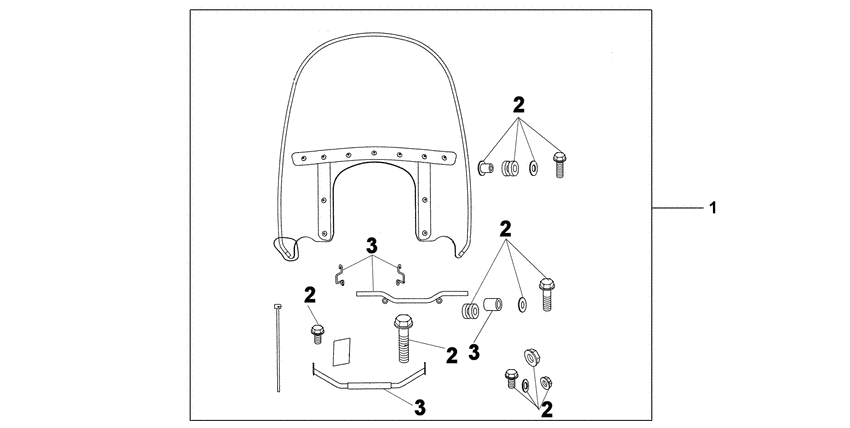 VT750C2F Custom windshield