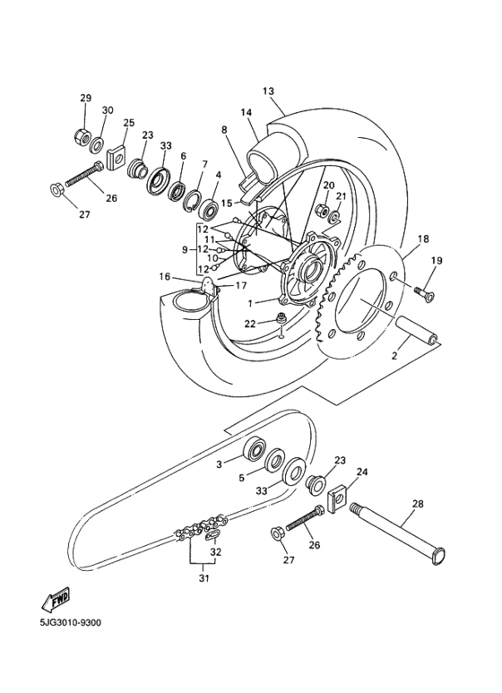 Rear wheel complete assy