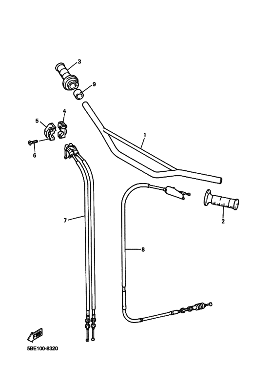 WR400F WR400FL Рулевой рычаг и кабель