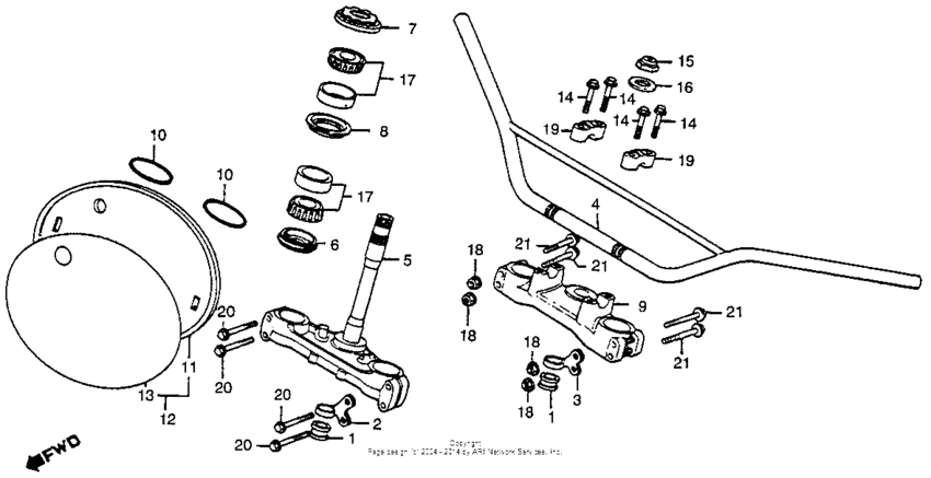 Handlebar + top bridge stem