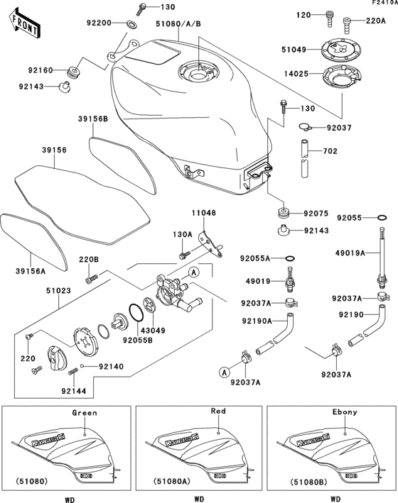 Fuel tank(1/2)(zx600-f2)