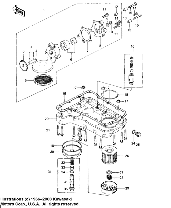 Oil pump/oil filter/oil pan