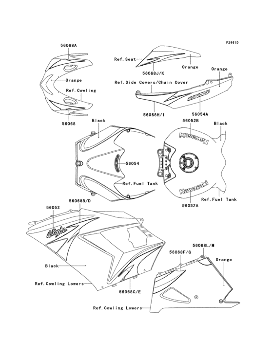 ZX1400 Decals(orange)(c9fa)