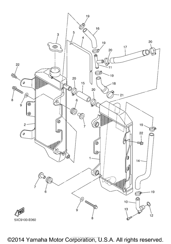 YZ250FSPV Радиатор и Патрубки