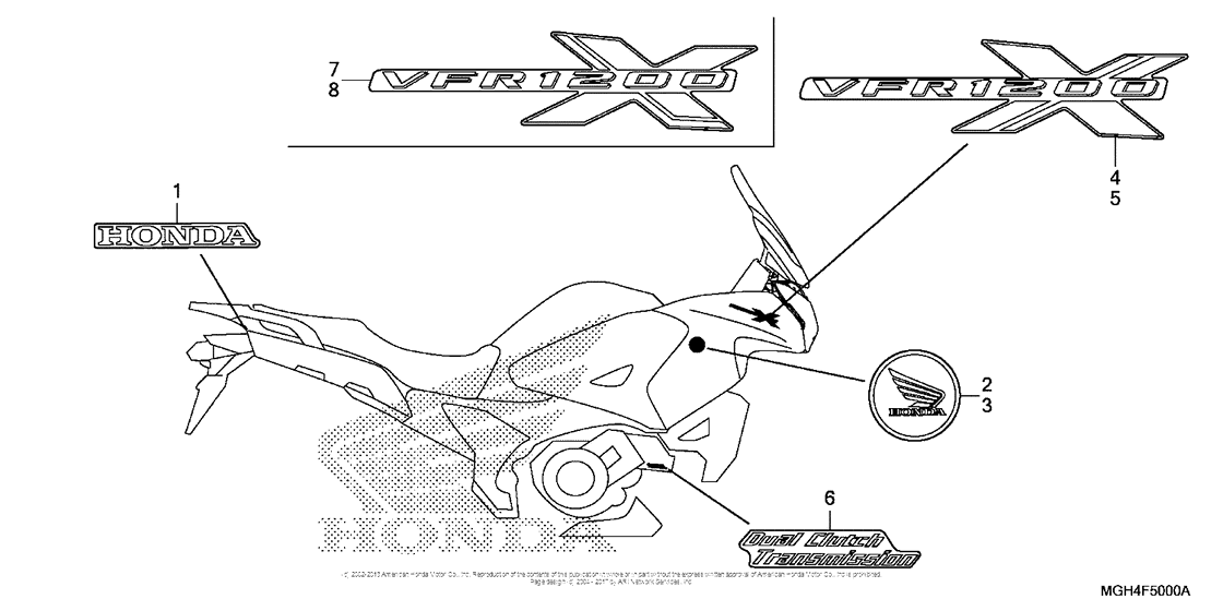 VFR1200X Наклейки 1