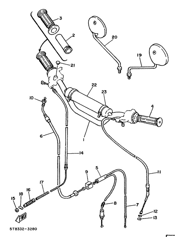 Steering handle. cable
