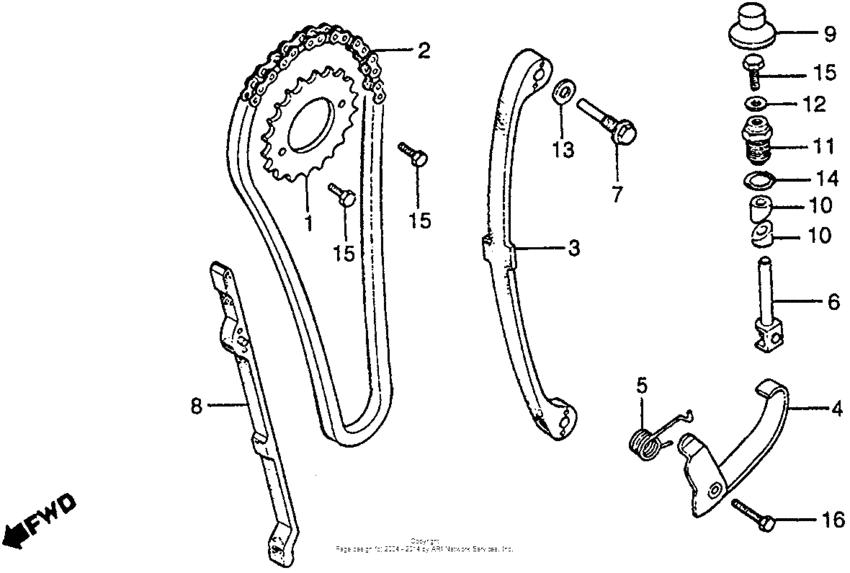 Cam chain + tensioner