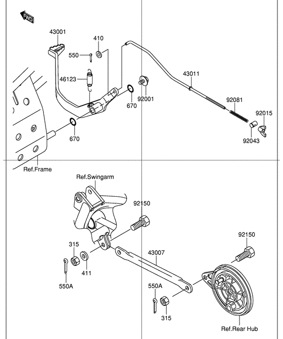 DR-Z110 Педаль тормоза
