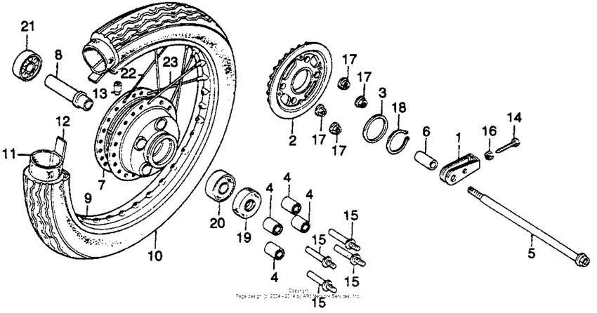 Cb40ti rear wheel