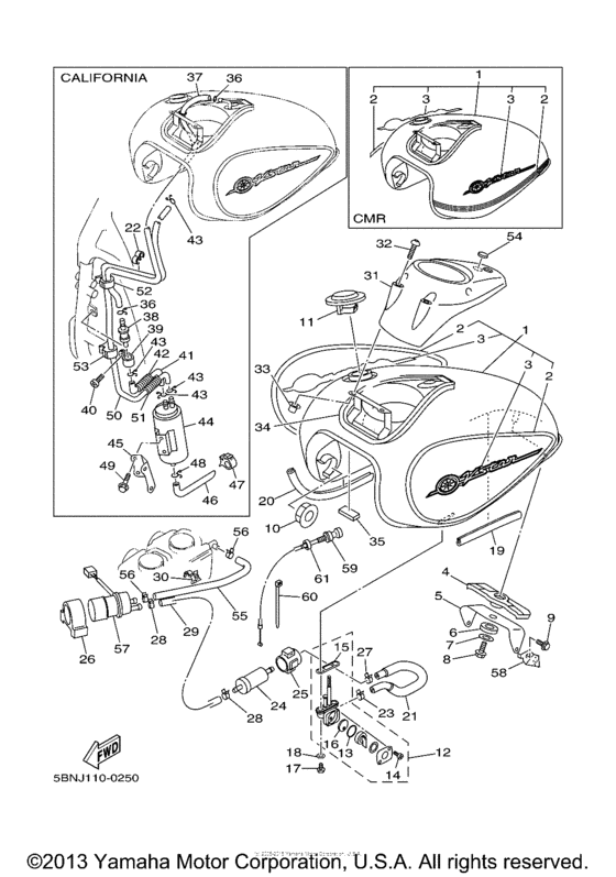 XVS650A Топливный бак