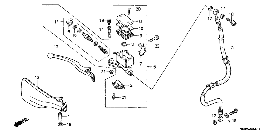SFX50 Fr. brake master cylinder