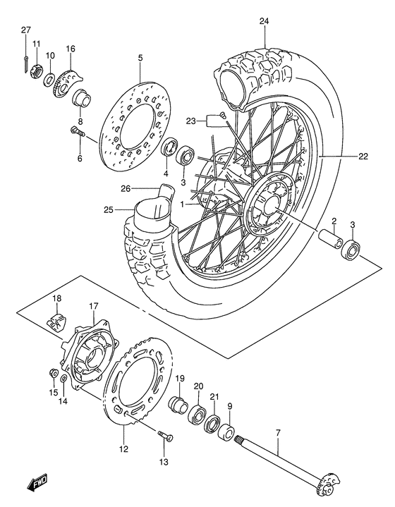 Rear wheel complete assy