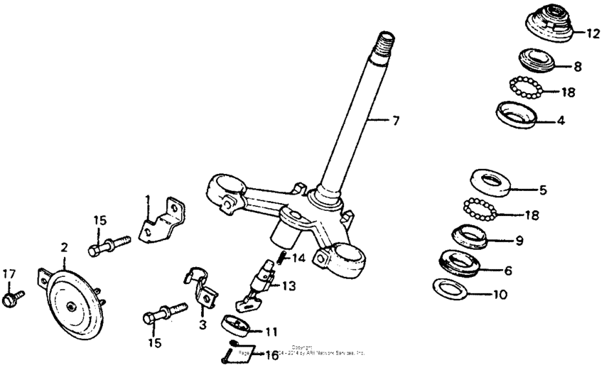 Steering stem + horn