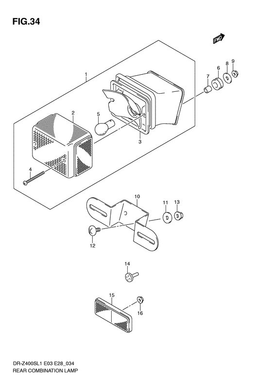 DR-Z400 Задний комбинированный сигнал