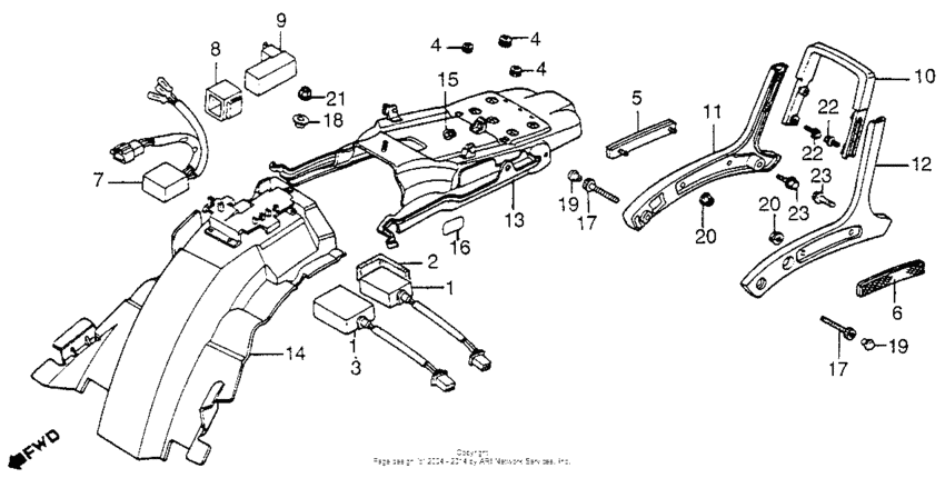 Rear fender + spark unit