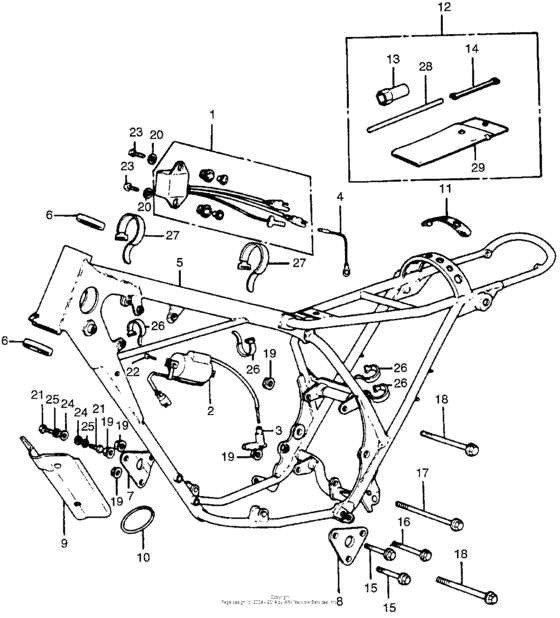 Frame + c.d.i. unit + ignition coil