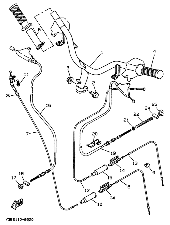 Steering handle. cable
