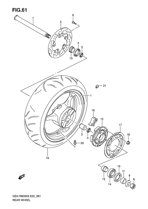 Rear wheel complete assy