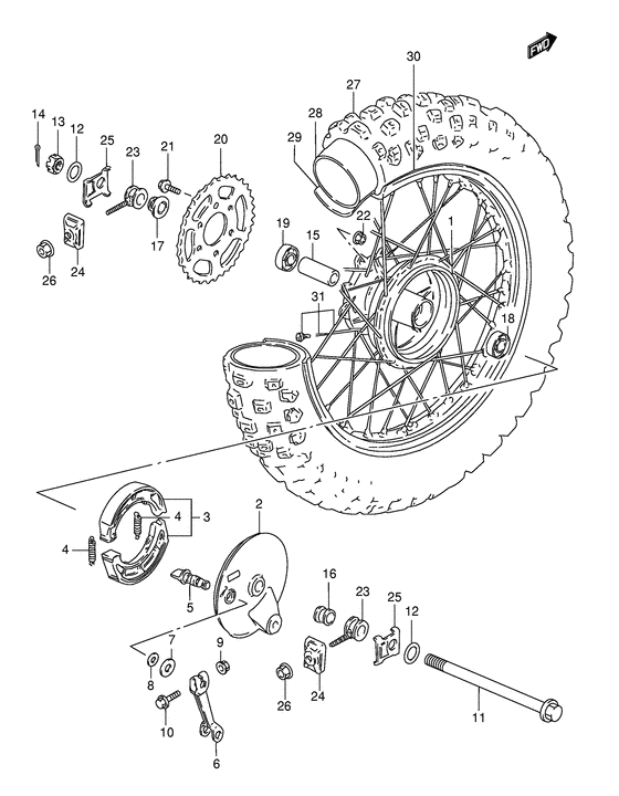 Rear wheel complete assy