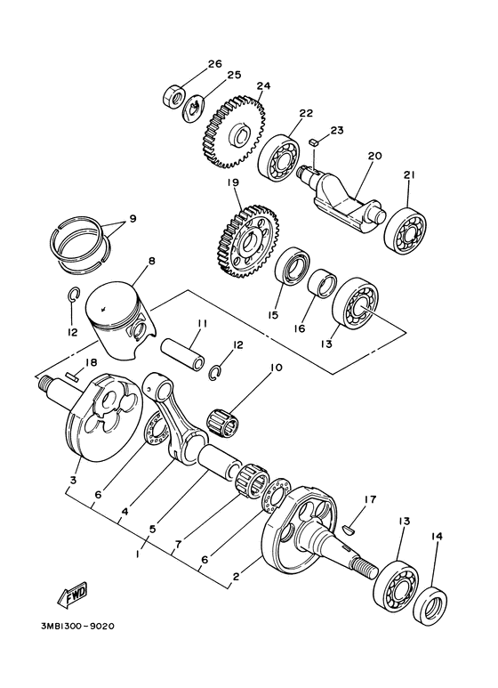  Коленвал и поршень