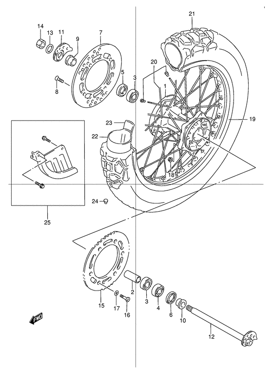 Rear wheel complete assy