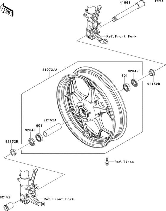 ZX1400 Переднее колесо