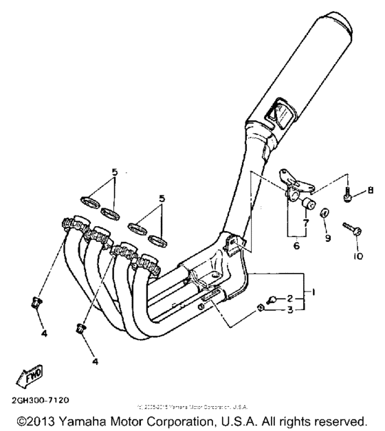 FZR1000TC Выхлопная система