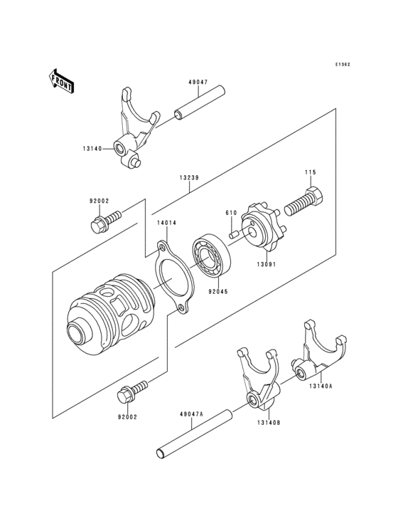 Change drum/shift fork
