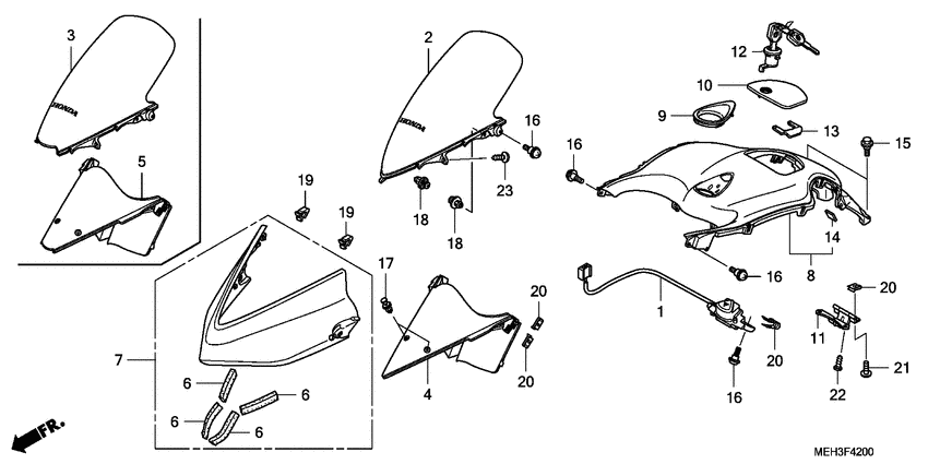 Upper cowling assy