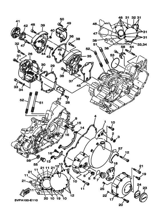 Crankcase cover ass`y  (v