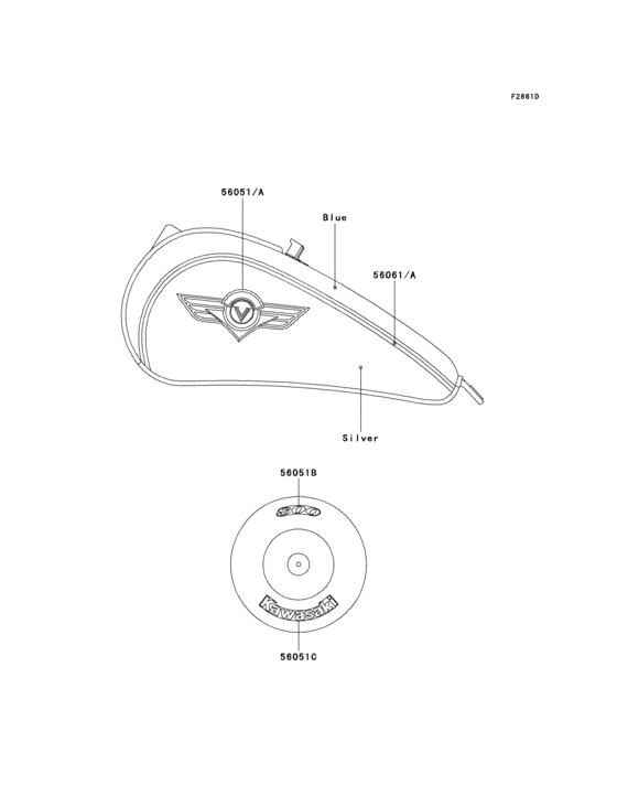 VN800 Decals(blue / silver)(vn800-b2)
