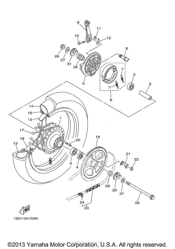 TTR125LEW Переднее колесо