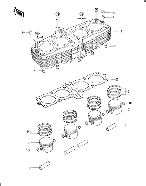 Cylinder/pistons