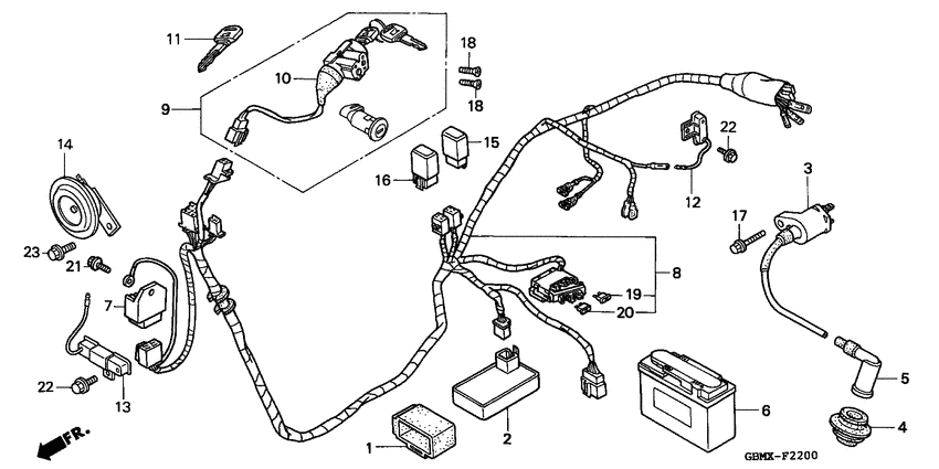 Wire harness/ ignition coil/battery