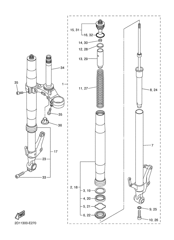 FZ1-SA Передняя вилка