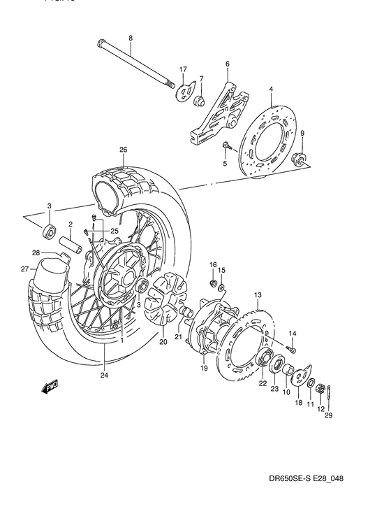 Rear wheel complete assy