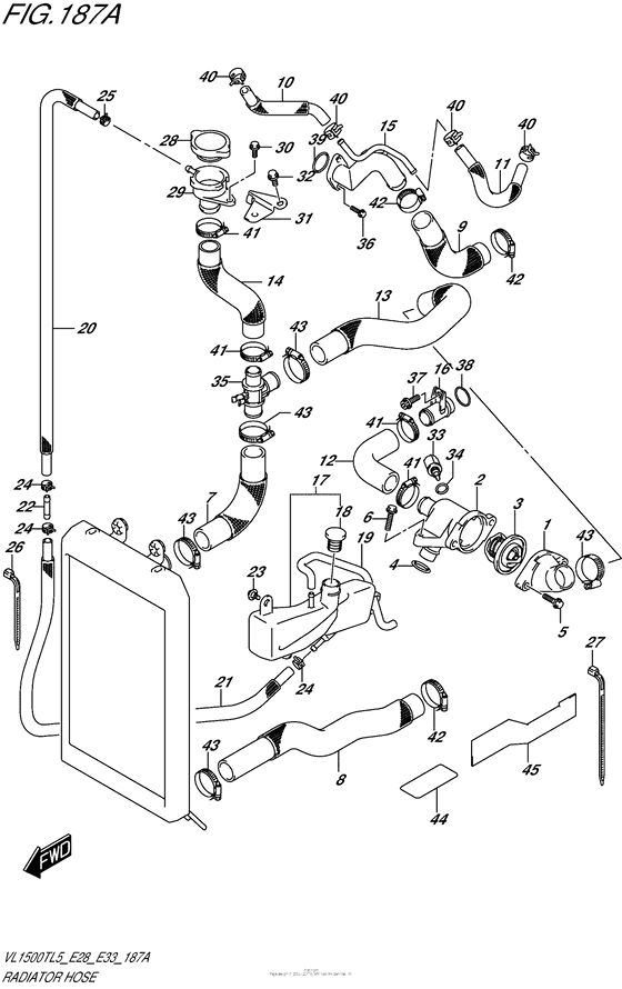 VL1500T Radiator Hose (Vl1500Tl5 E28)