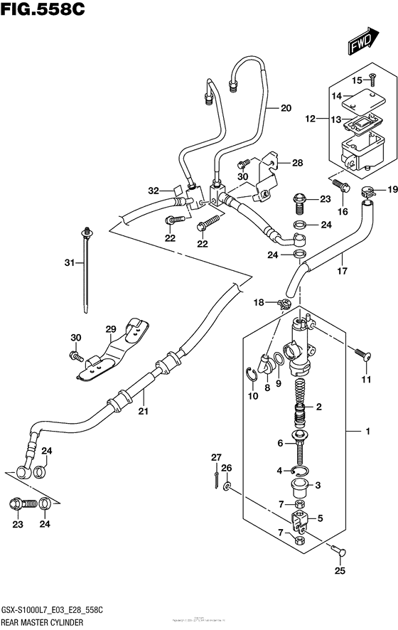 Rear Master Cylinder (Gsx-S1000Al7 E28)