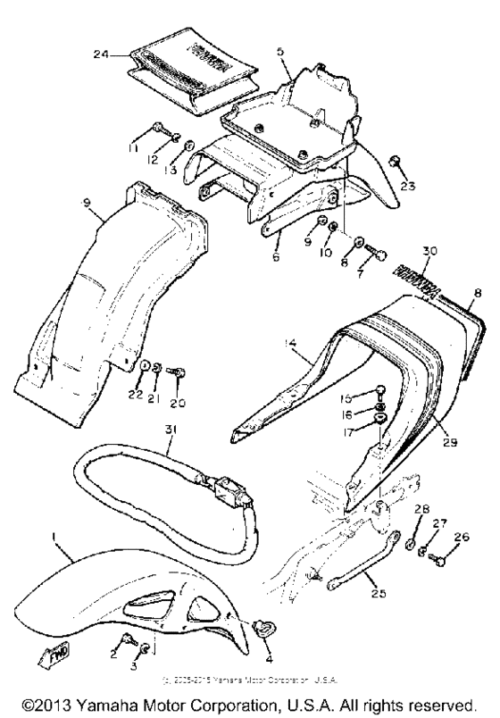 Front fender-rear fender