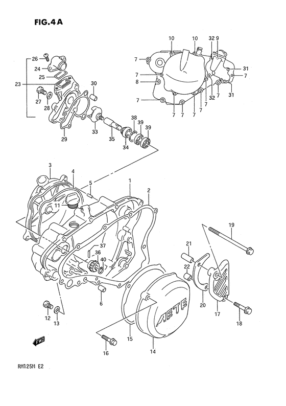 Crankcase cover- water pump