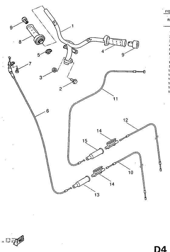 YQ50 Steering handle. cable