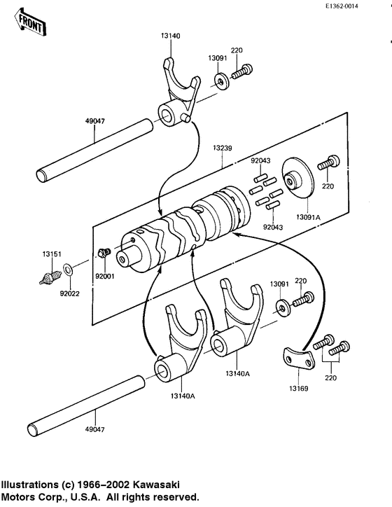 Gear change drum & forks