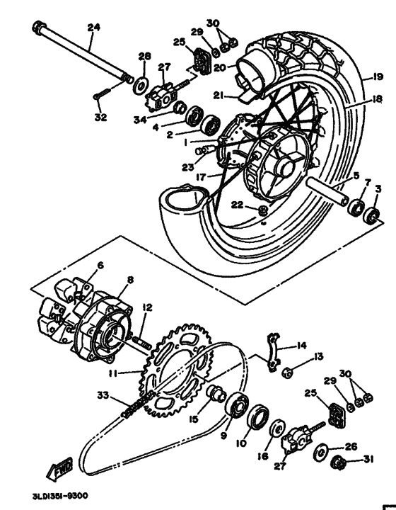 Rear wheel complete assy