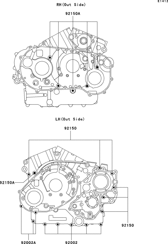 VN1500 Болты крепления картера