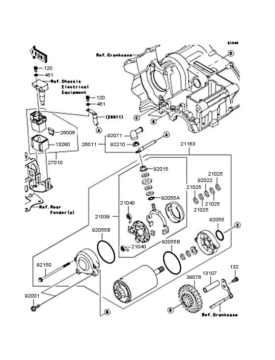 Starter motor/starter clutch