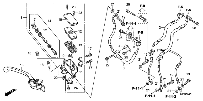 Fr. brake master cylinder
