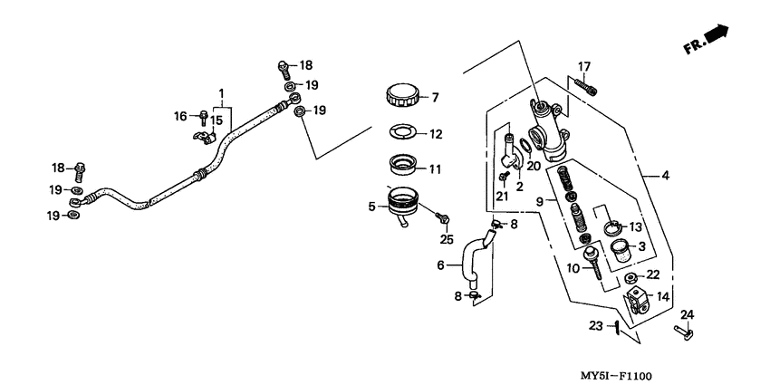 Rr. brake master cylinder