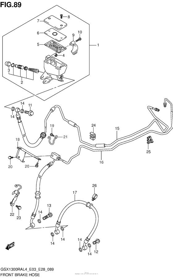 Front Brake Hose (Gsx1300Ral4 E28)